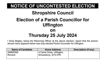 Notice of Uncontested Election