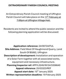 Extraordinary Parish Council Meeting 17th February